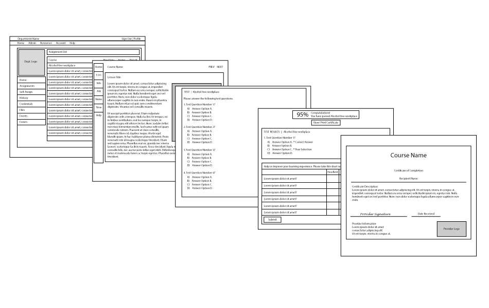 TS LMS Wireframes